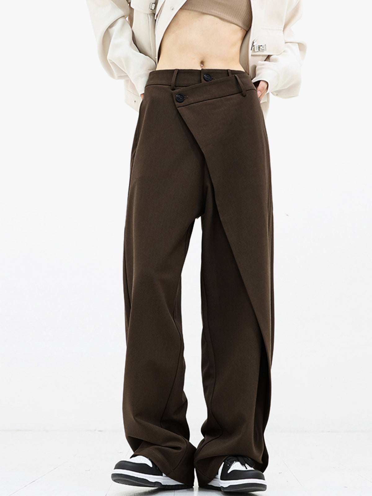 Asymmetrical Baggy Wide Leg Pants