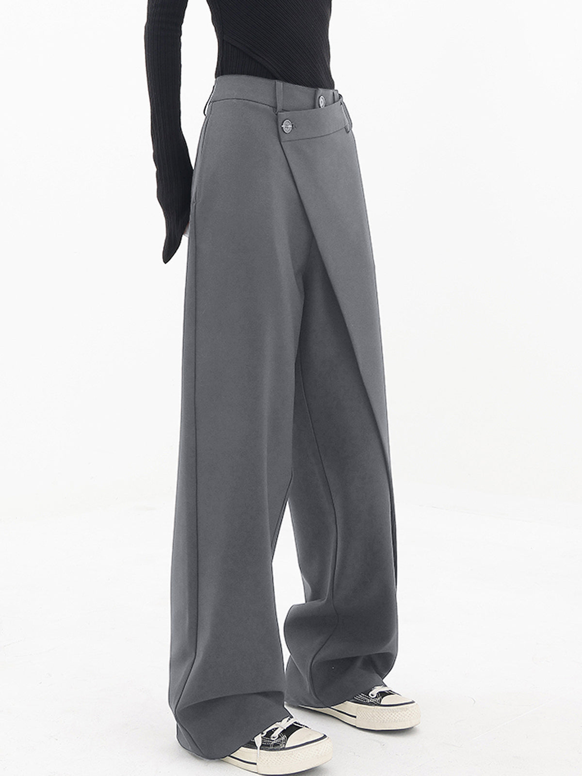 Asymmetrical Baggy Wide Leg Pants