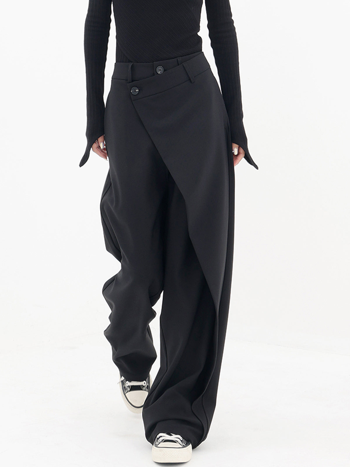 Asymmetrical Baggy Wide Leg Pants