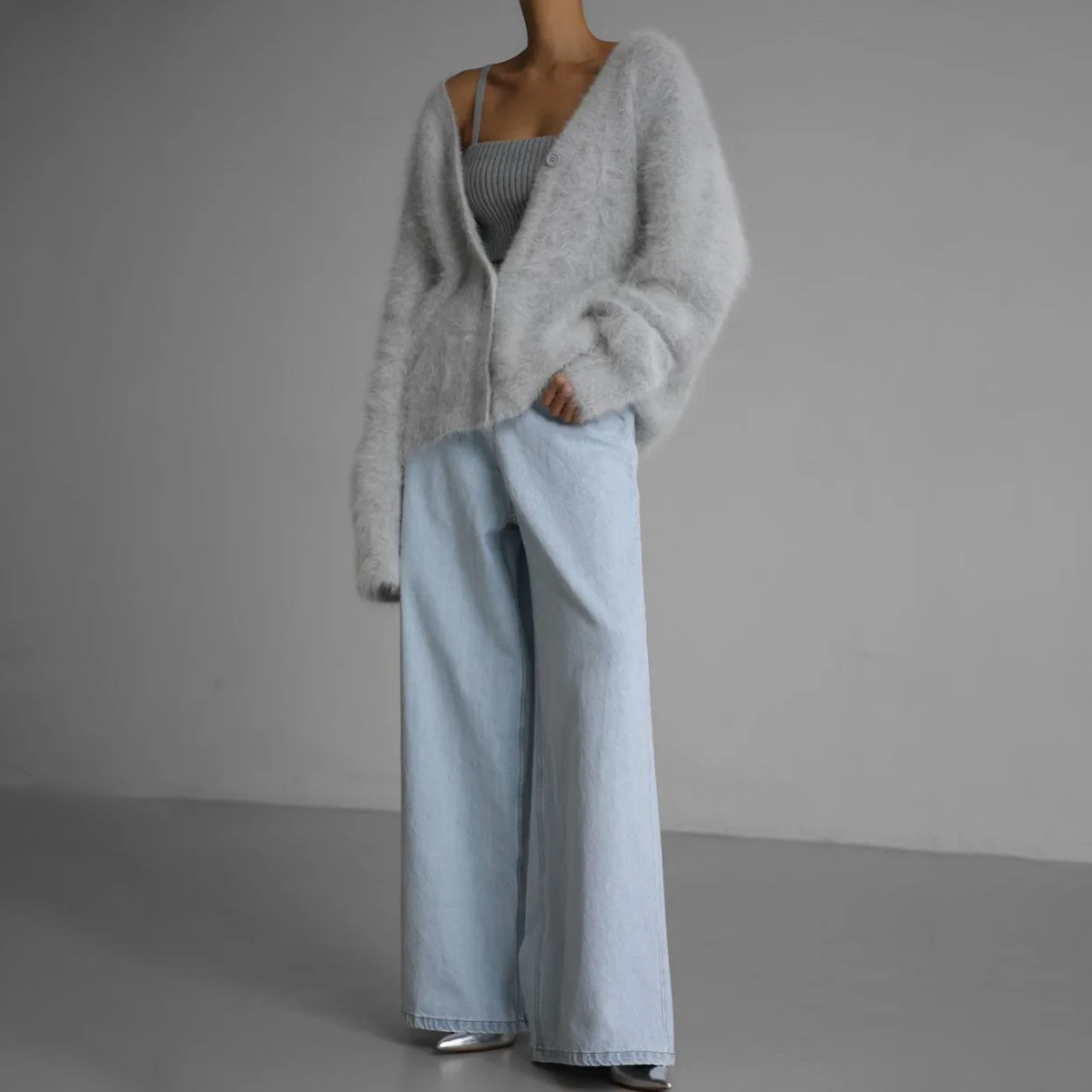 Athena - SOLID KNITTED CARDIGAN